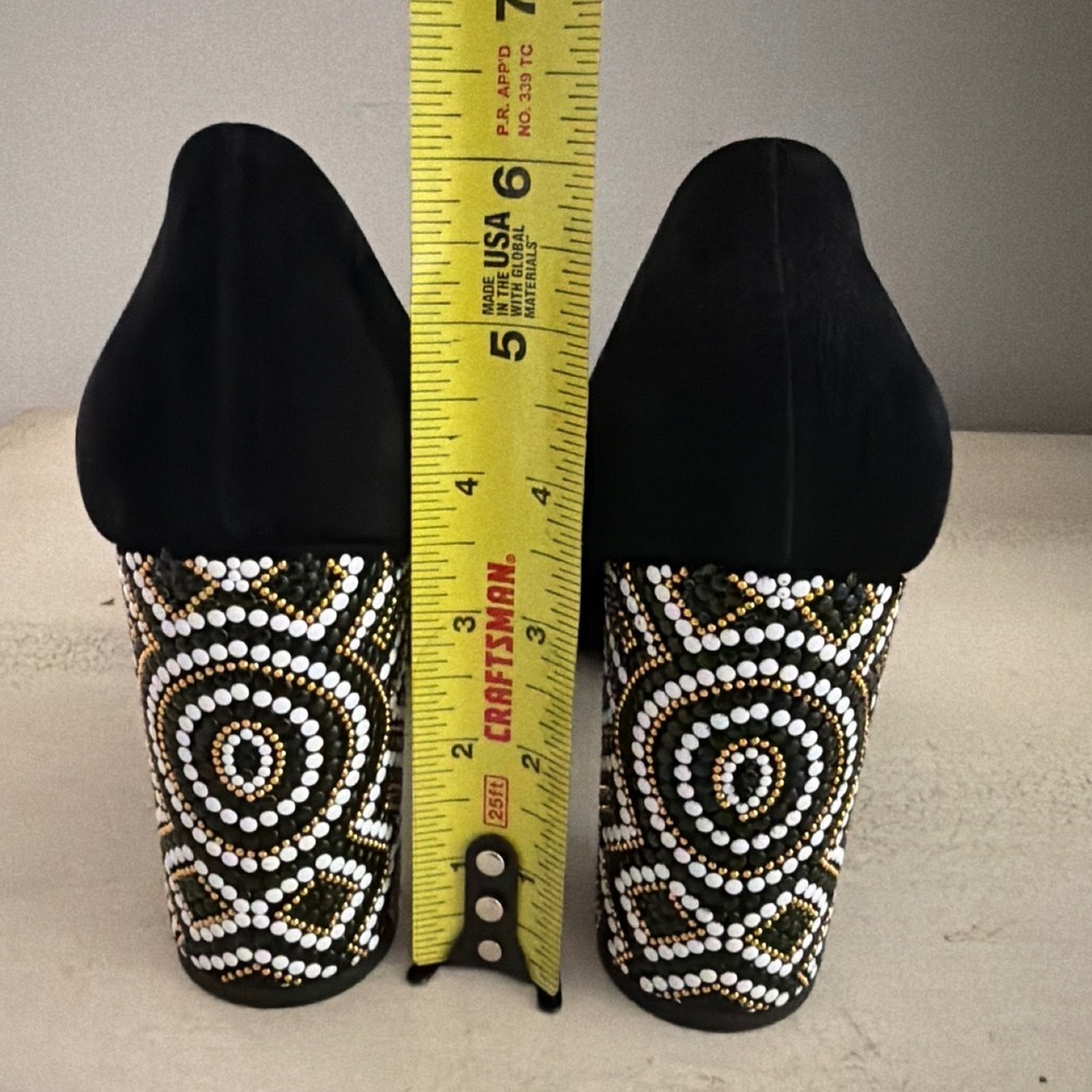 Salvatore Ferragamo Womens Black Suede Beaded Block Heel Vara Bow Pumps 10 B - Picture 10 of 14